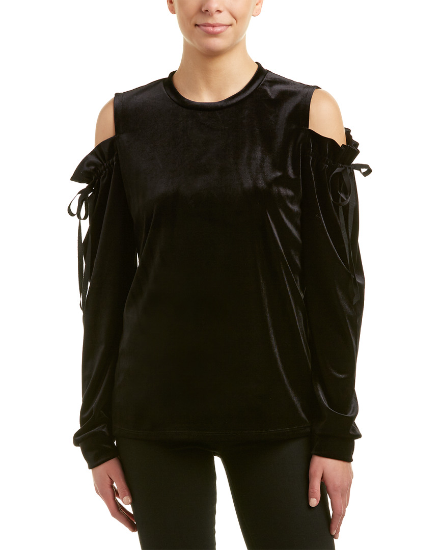 Image of Samantha Dru Cold-Shoulder Tie Top