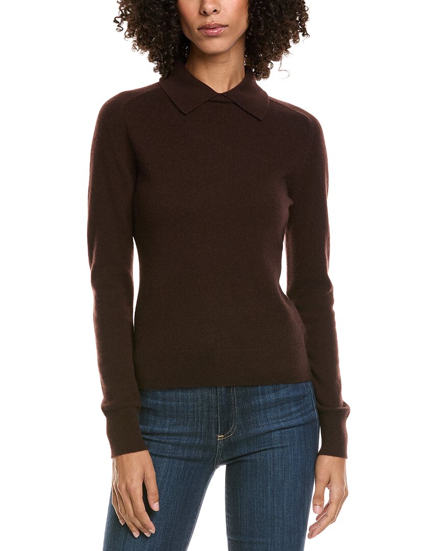 Incashmere Collared Cashmere Sweater In Brown