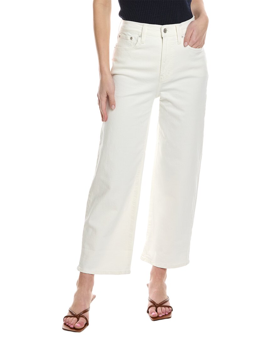 Madewell The Perfect Vintage Tile White Wide Leg Crop Jean In White