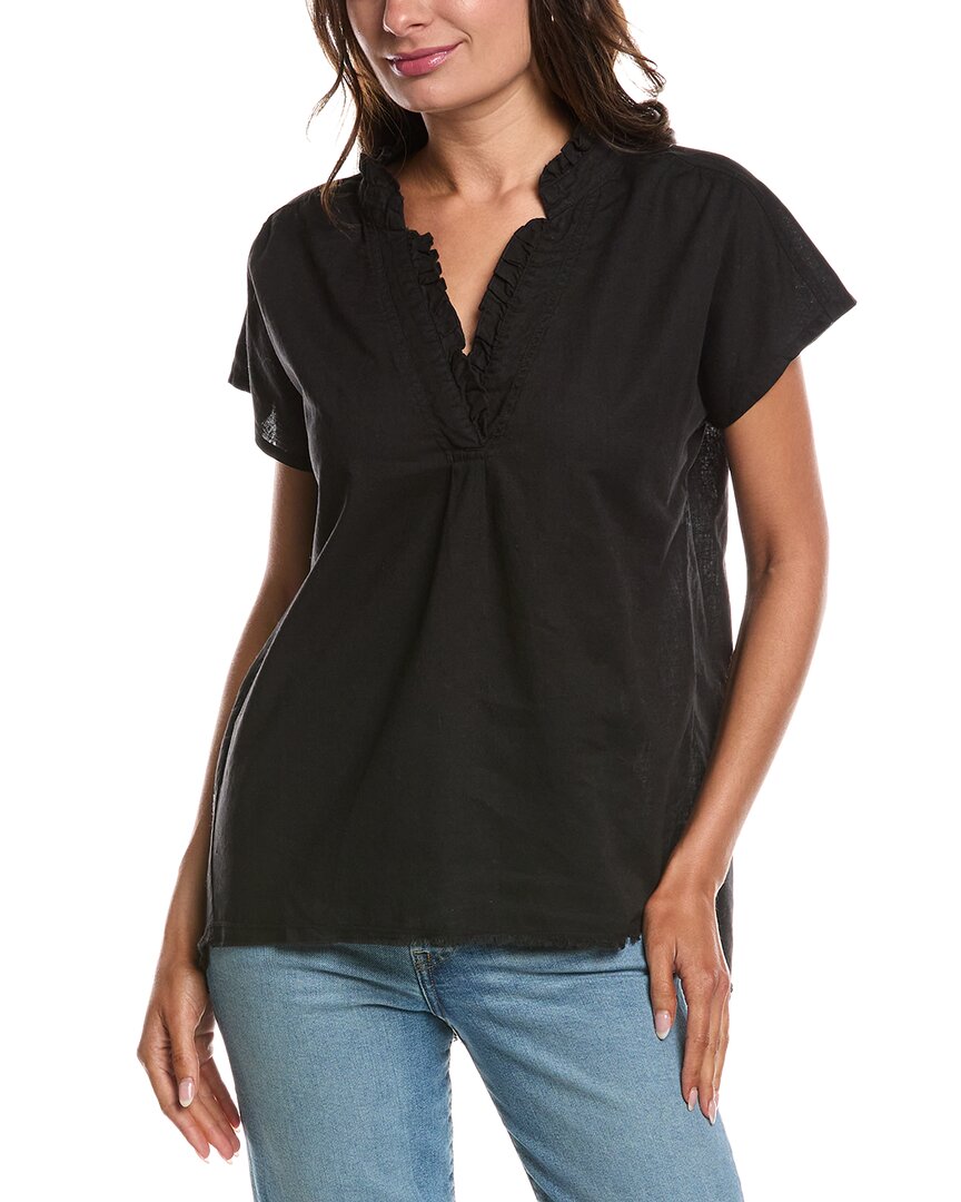 Xcvi Wearables Idra Ruffle Linen-blend Top
