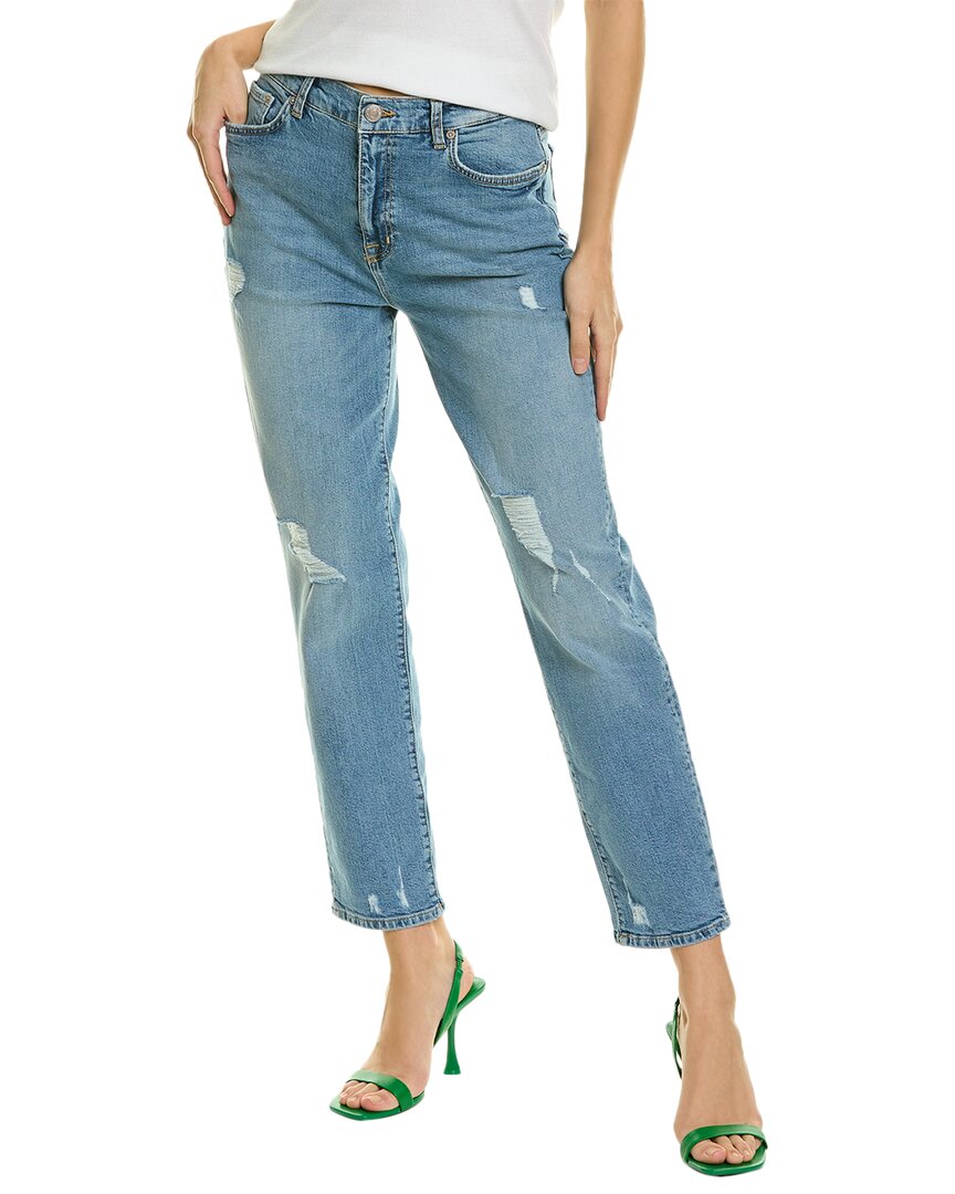 Current Elliott Current/elliott Sunny Destructed Original Boyfriend Jean In Blue