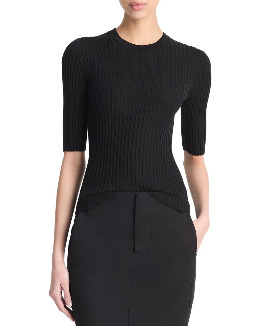 Vince Round Neck Sweater In Black