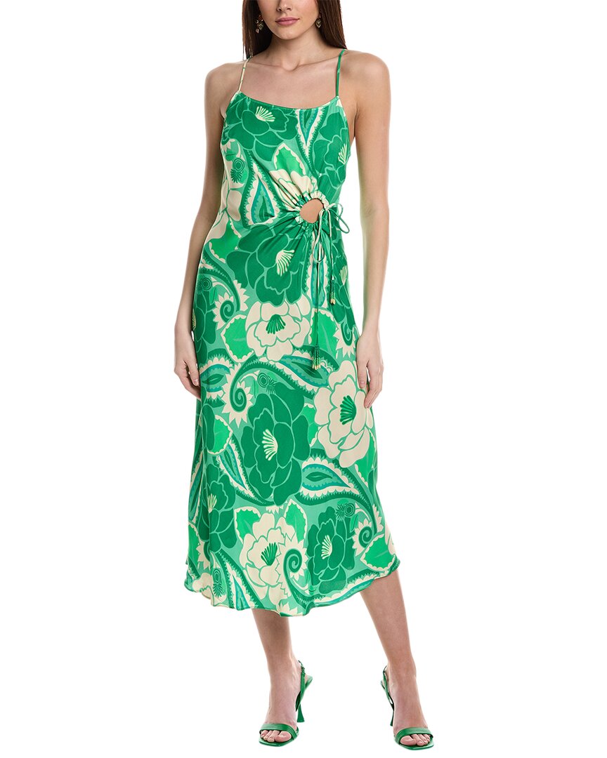 Shop Farm Rio Tropical Groove Midi Dress In Green