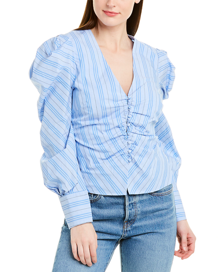 Image of Jonathan Simkhai Oxford Ruched Front Shirt