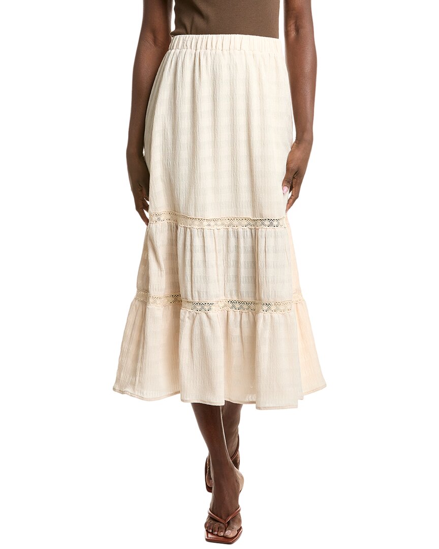 Isla Ciel Tiered Skirt In Beige