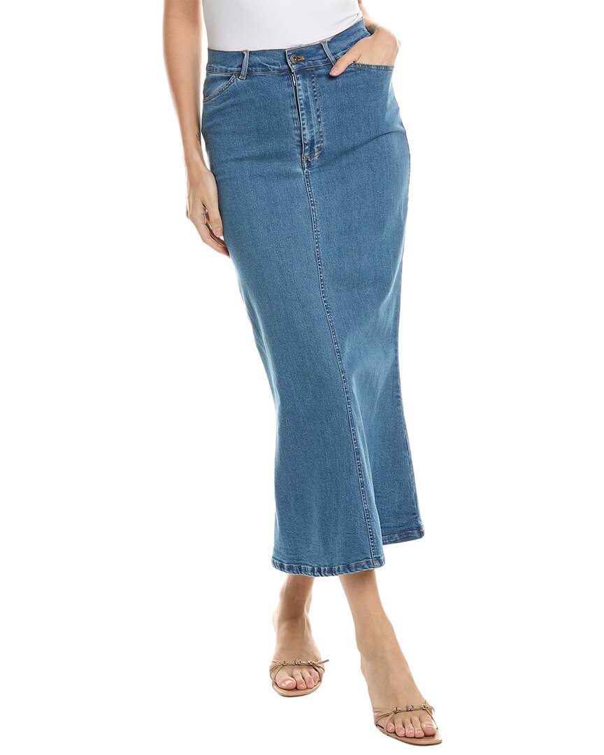 Shop Bardot Larence Denim Maxi Skirt In Blue