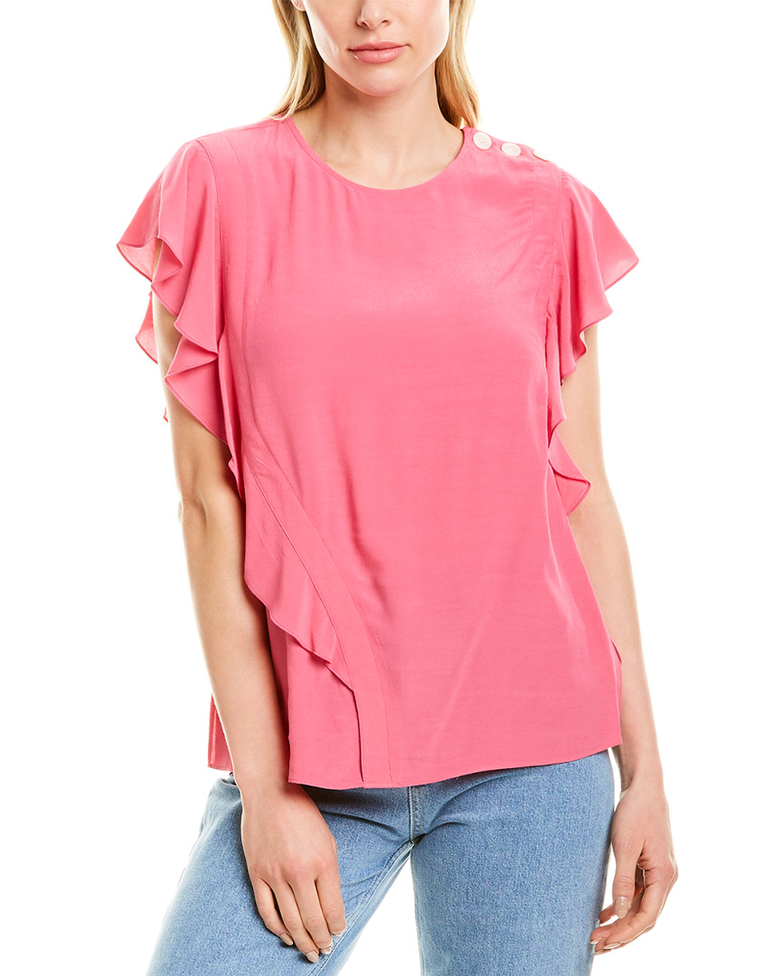 Image of Derek Lam  Crosby Button Ruffle Top