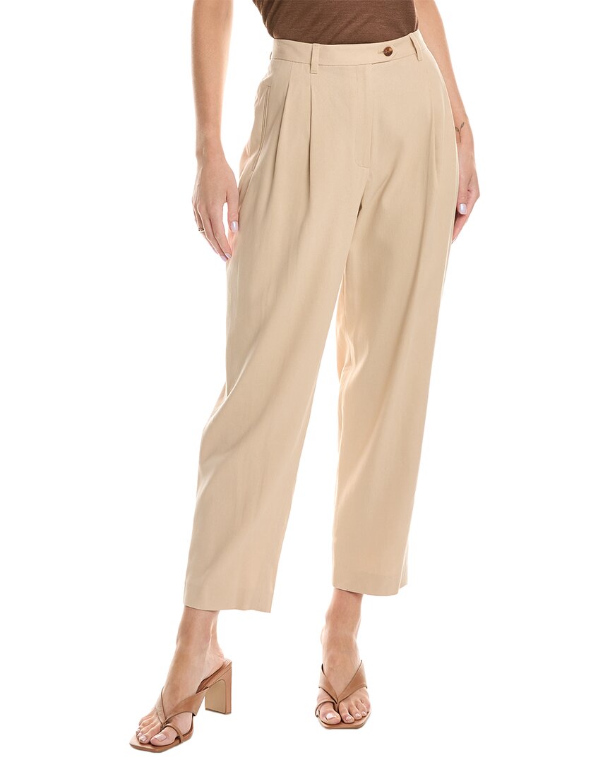 Lafayette 148 Bridger Pleated Pant In Brown