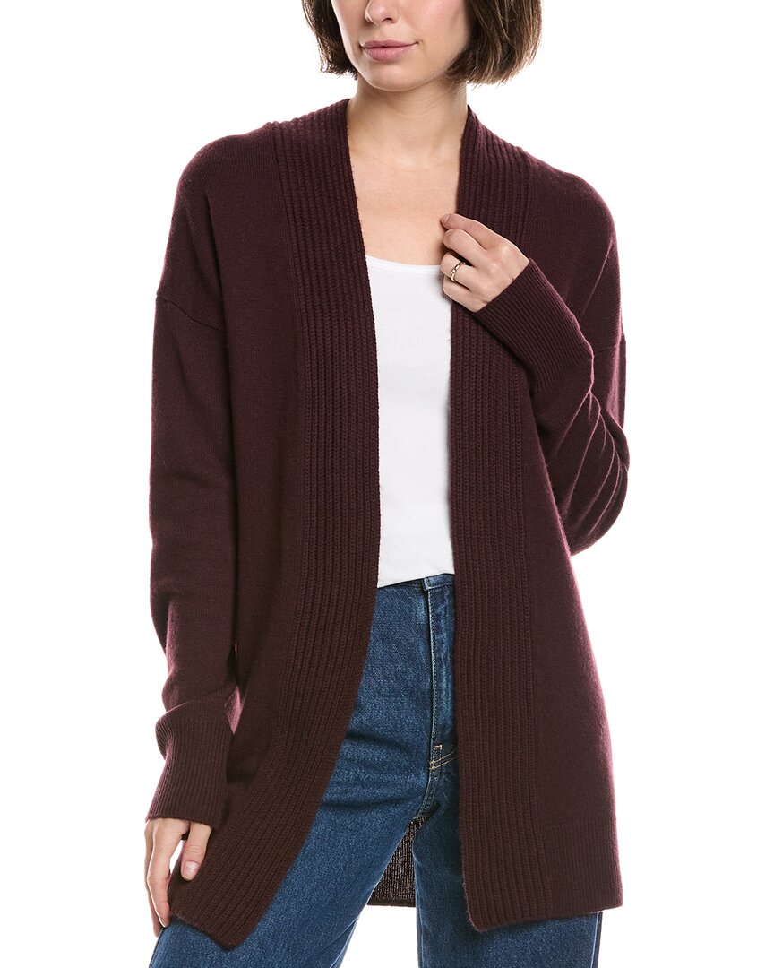 Vince Wool And Cashmere-blend Cardigan In Burgundy