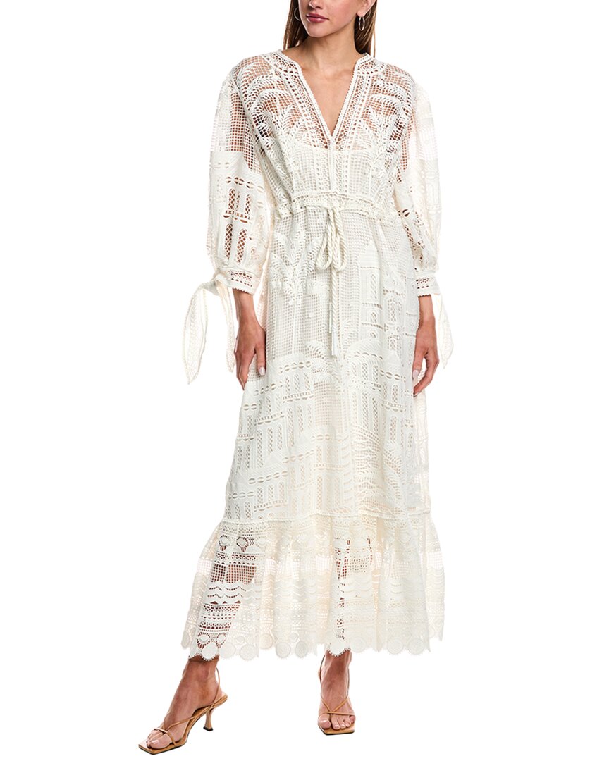 Farm Rio Lace Maxi Dress In White
