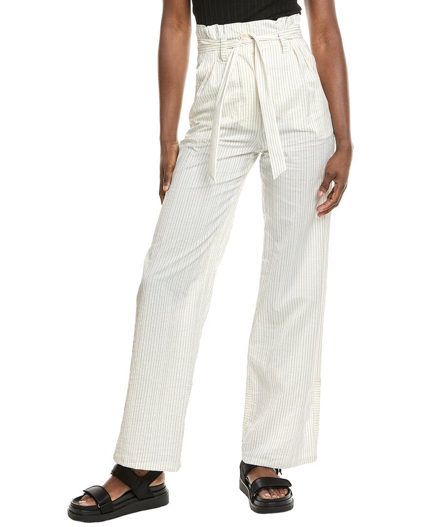 Max Mara Cotton And Silk Blend Trousers In White