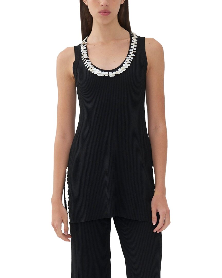 NOCTURNE NOCTURNE MOTHER OF PEARL BEADED KNIT TOP 