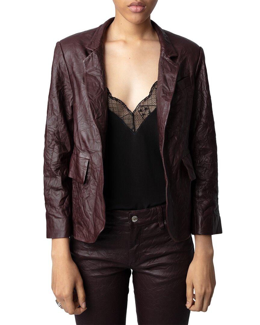 Zadig & Voltaire Verys Crumpled Leather Jacket