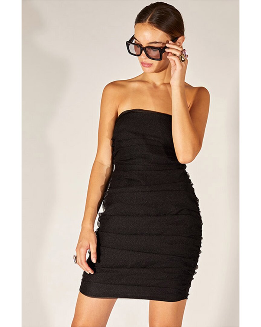 Shop Cynthia Rowley Gigi Strapless Organza Mini Dress In Black