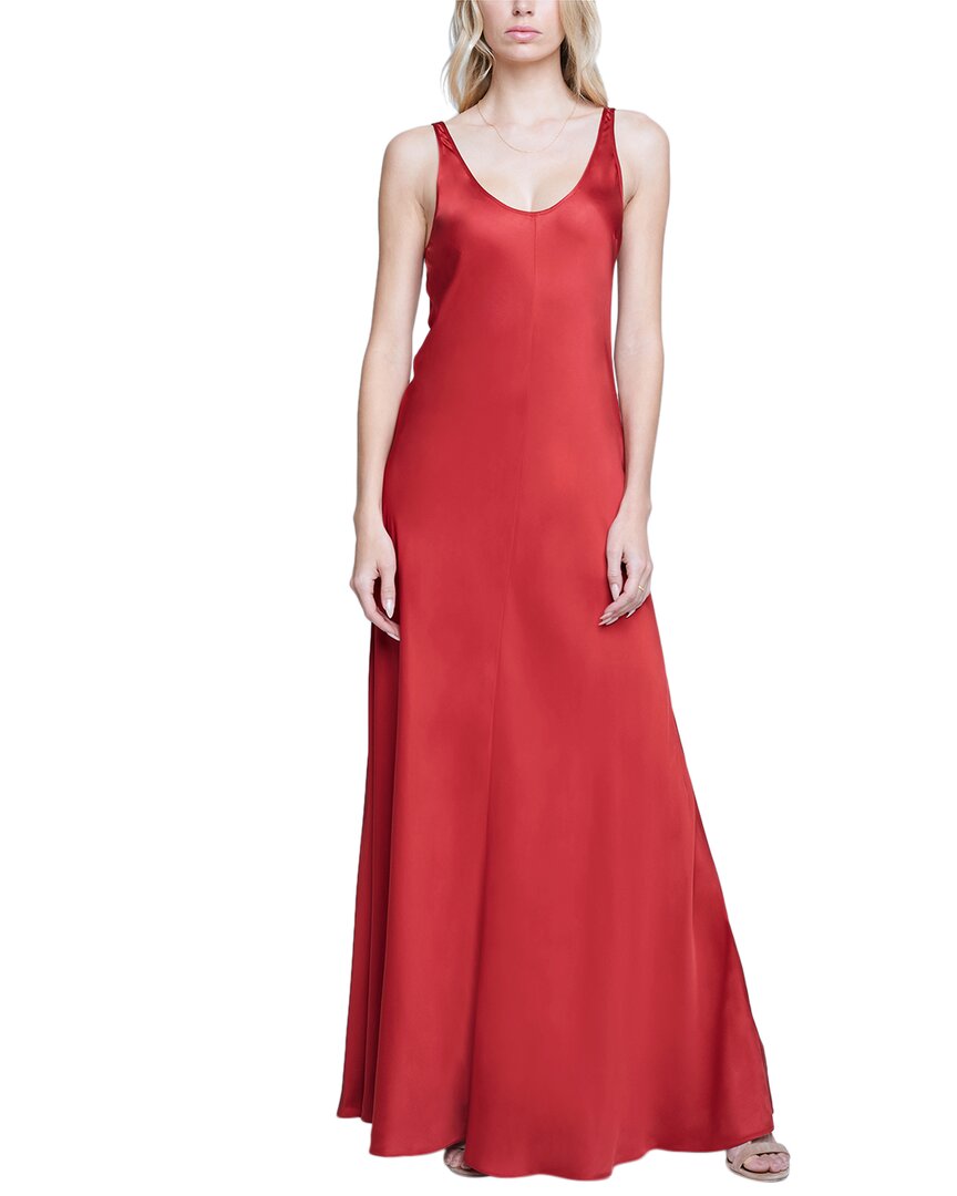 Shop L Agence L'agence Clea Scoop Neck Slip Dress In Red