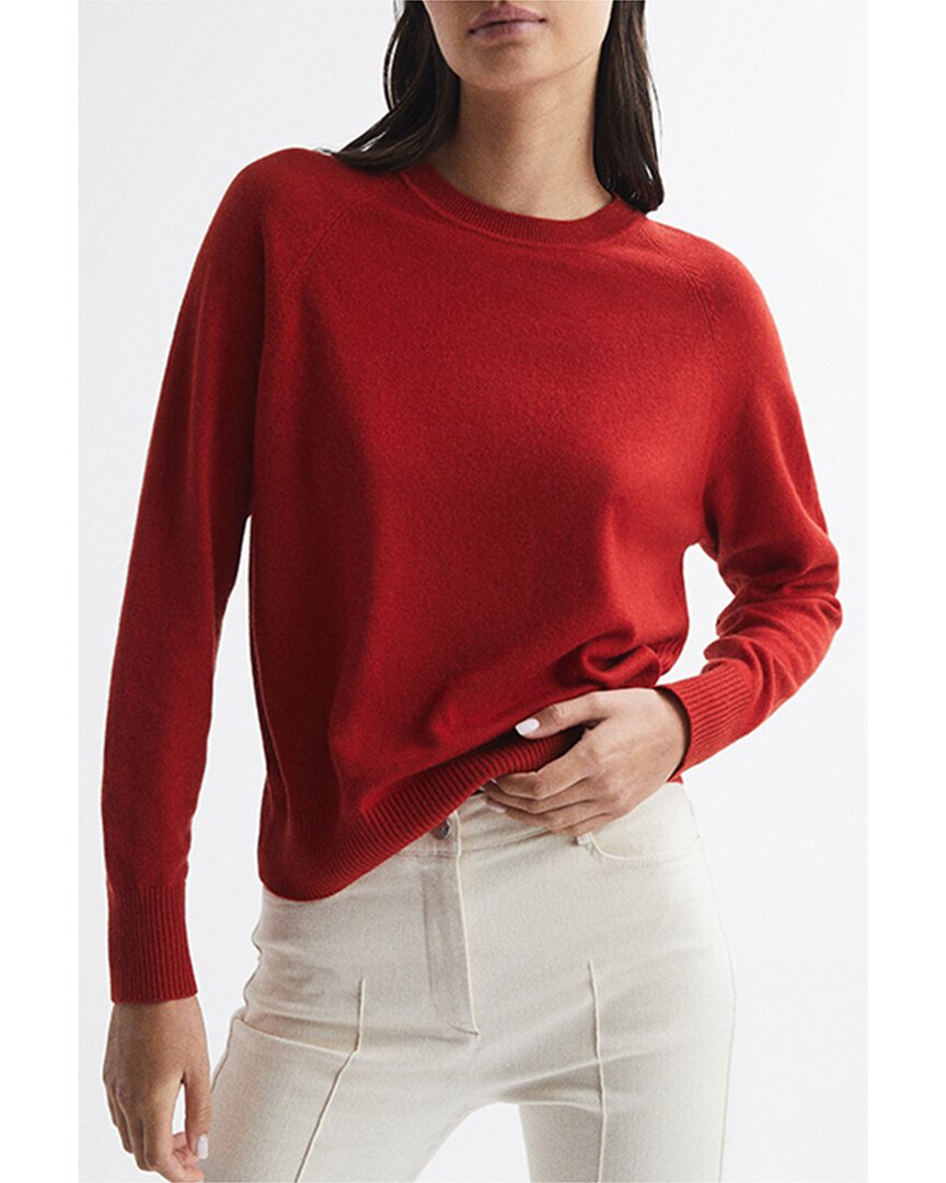 Reiss Audrey Wool & Cashmere-blend Sweater In Red