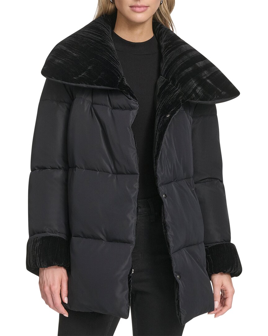 Andrew Marc Emerson Belted Wrap Coat In Black