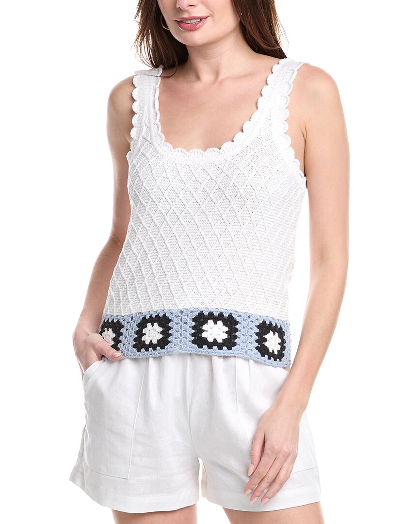 Splendid Sonia Texture Stitch Tank Sweater In White