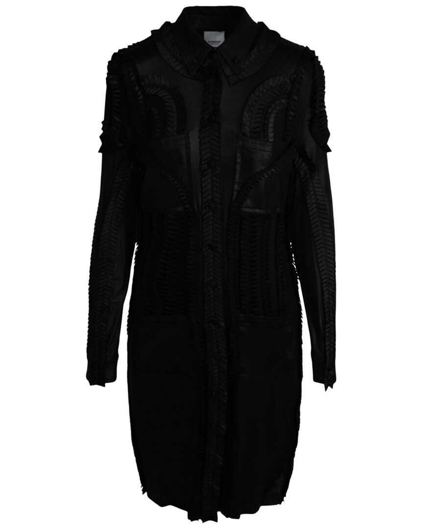 Burberry Pleated Stretch-jersey Shirt Dress In Black