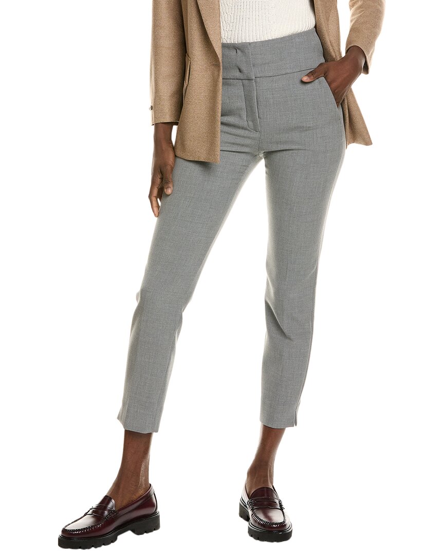 Peserico Stretch Cotton Gabardine Cigarette Trousers In Grey