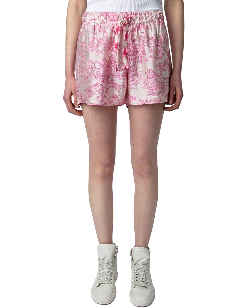 Zadig & Voltaire Paxi Jac Toile De Jouy Shorts In Pink Toile
