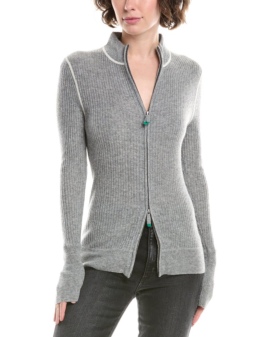 No Name Noname Zip Cashmere Cardigan In Gray