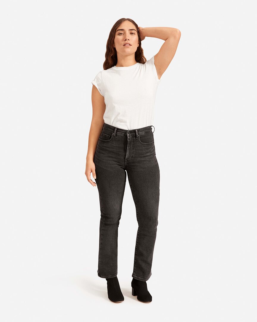 Everlane The Authentic Stretch Skinny Bootcut Jean In Black