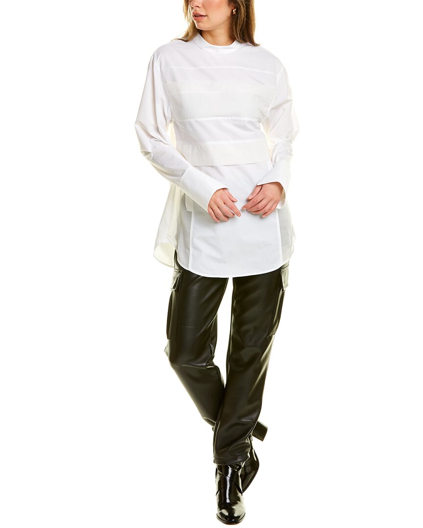 Shop 3.1 Phillip Lim / フィリップ リム 3.1 Phillip Lim Poplin Patchwork Shirt In White
