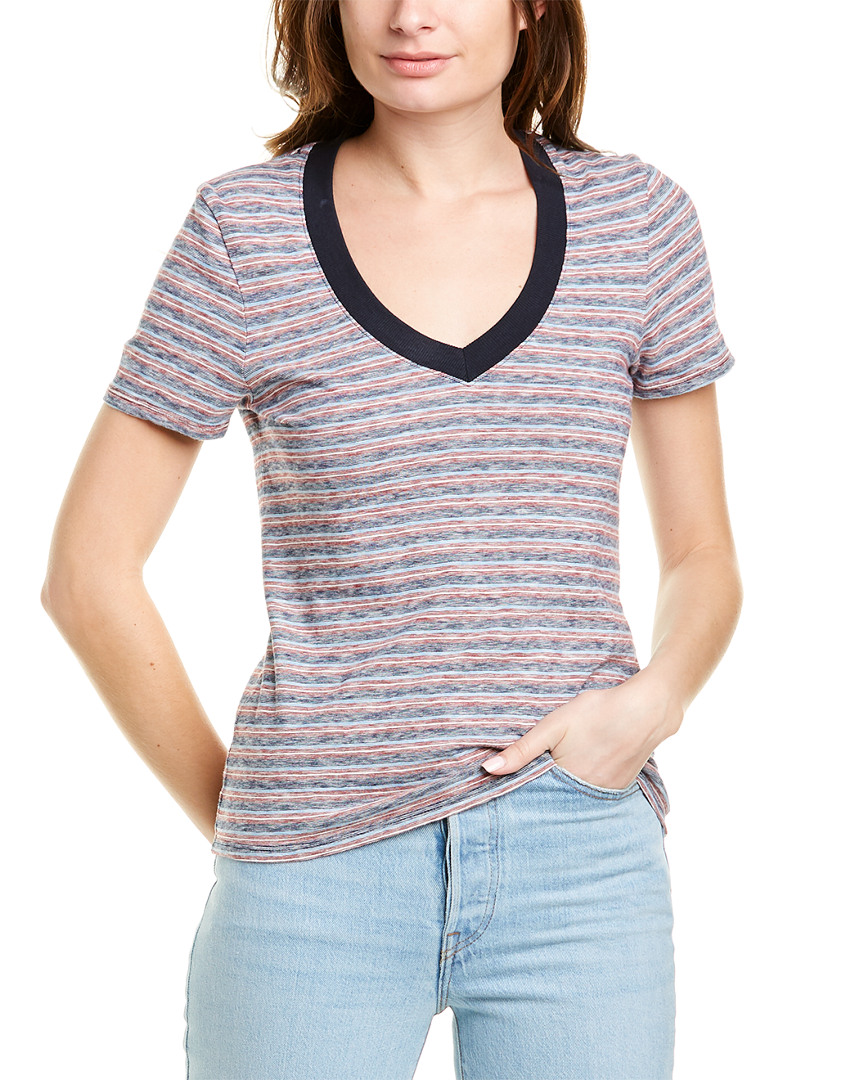 Image of James Perse Vintage Stripe V-Neck Top