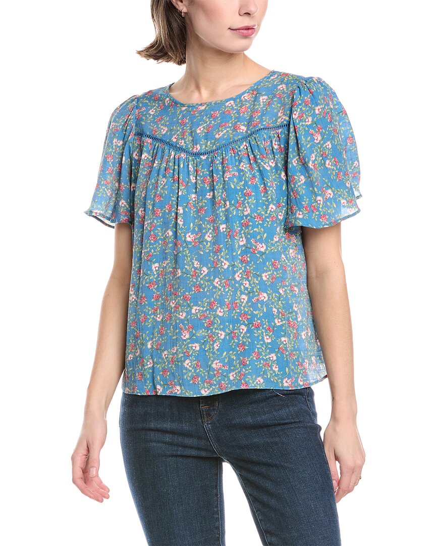 Nanette Lepore Nanette Printed Top In Blue