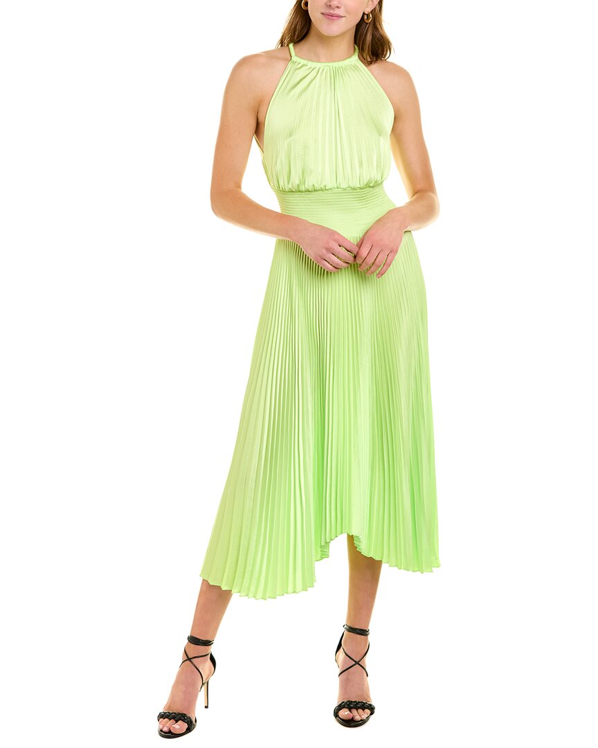 A.l.c Renzo Ii Sleeveless Pleated Midi Dress In Green