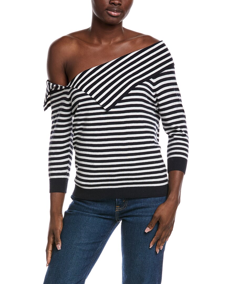 Minnie Rose Off-the-shoulder Cashmere-blend Sweater In Black