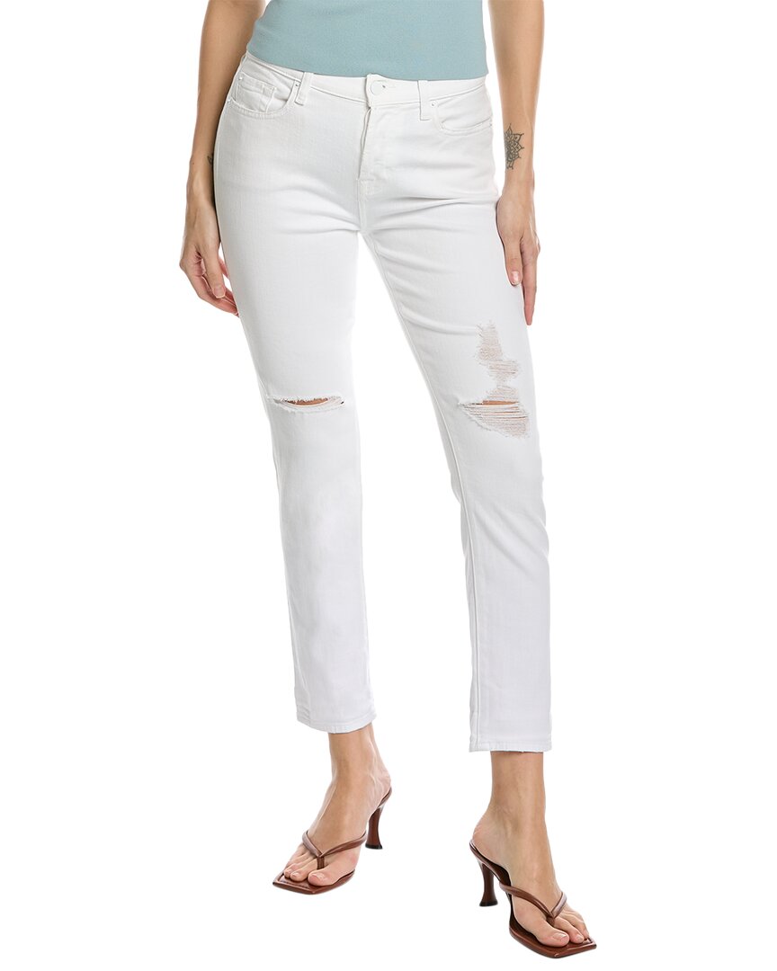 7 For All Mankind Josefina Distressed High Waist Boyfriend Jeans In White