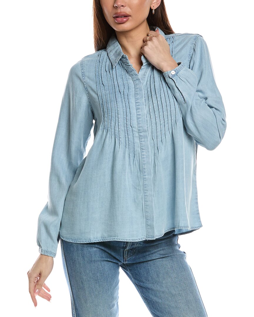 Lovestitch Pintuck Blouse In Blue