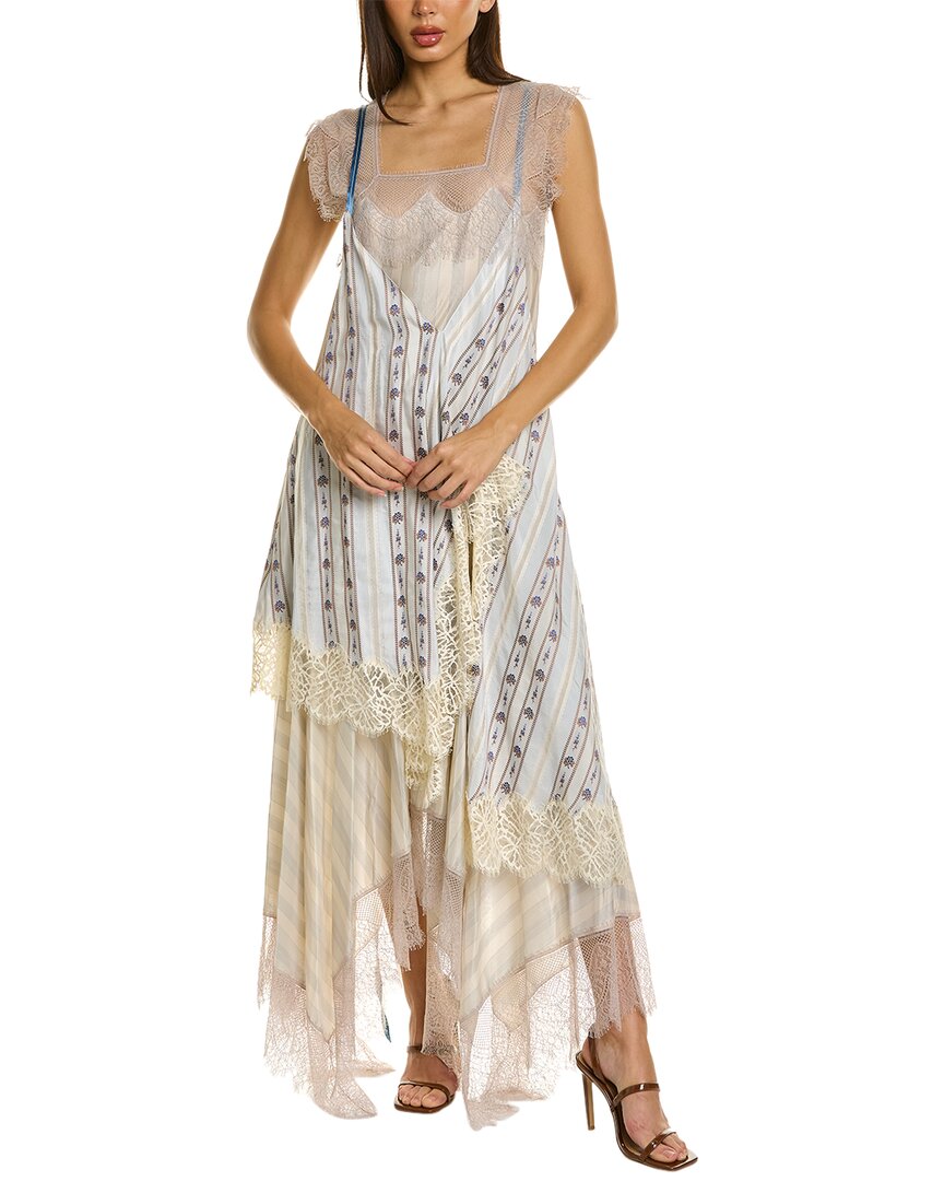 Shop Lanvin Layered Silk Midi Dress