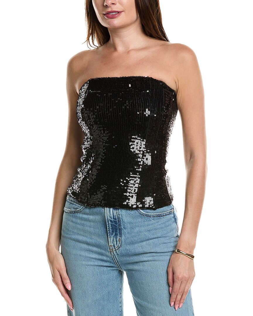 Weworewhat Sequin Corset Top In Black