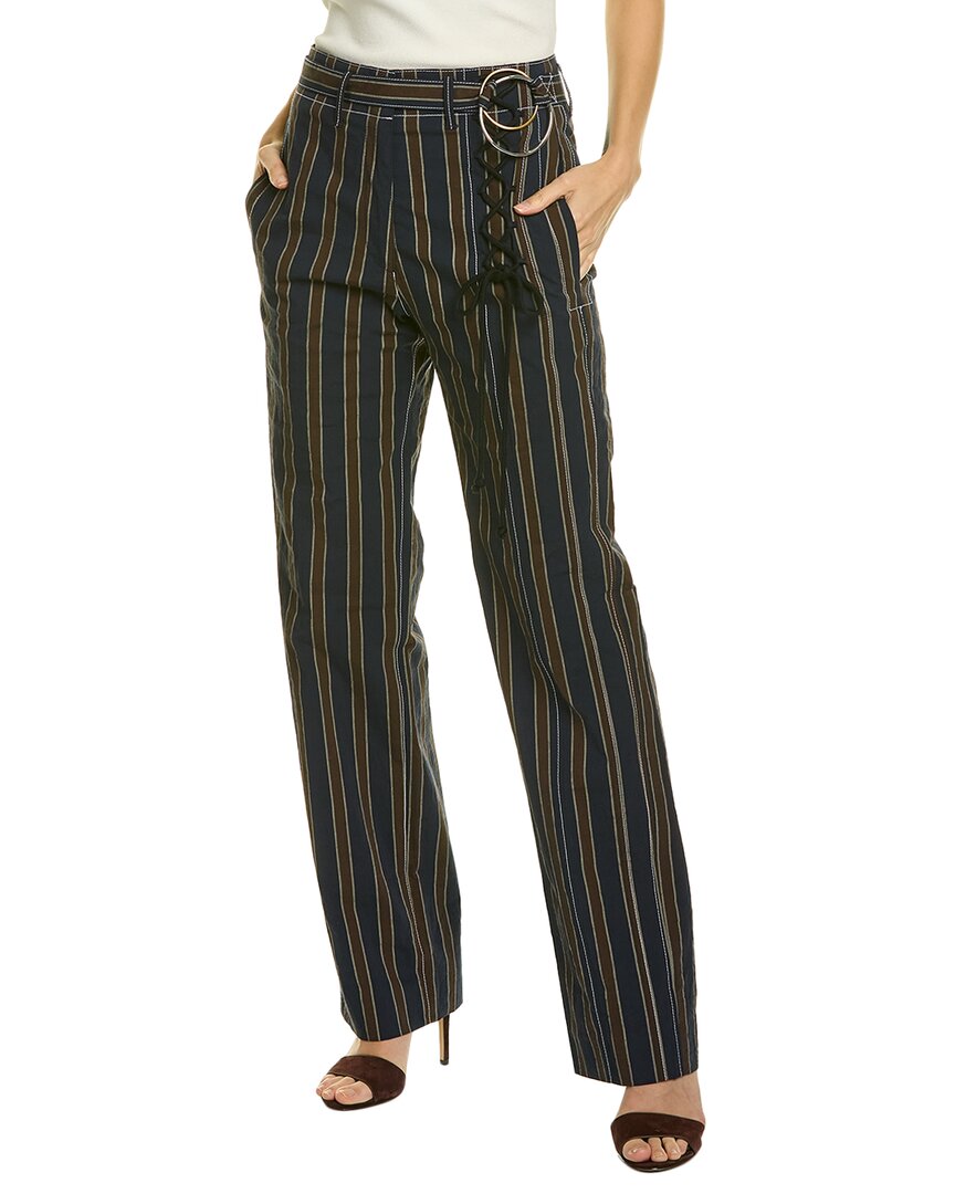 Shop Tory Burch Relaxed Stripe Pant In Navy