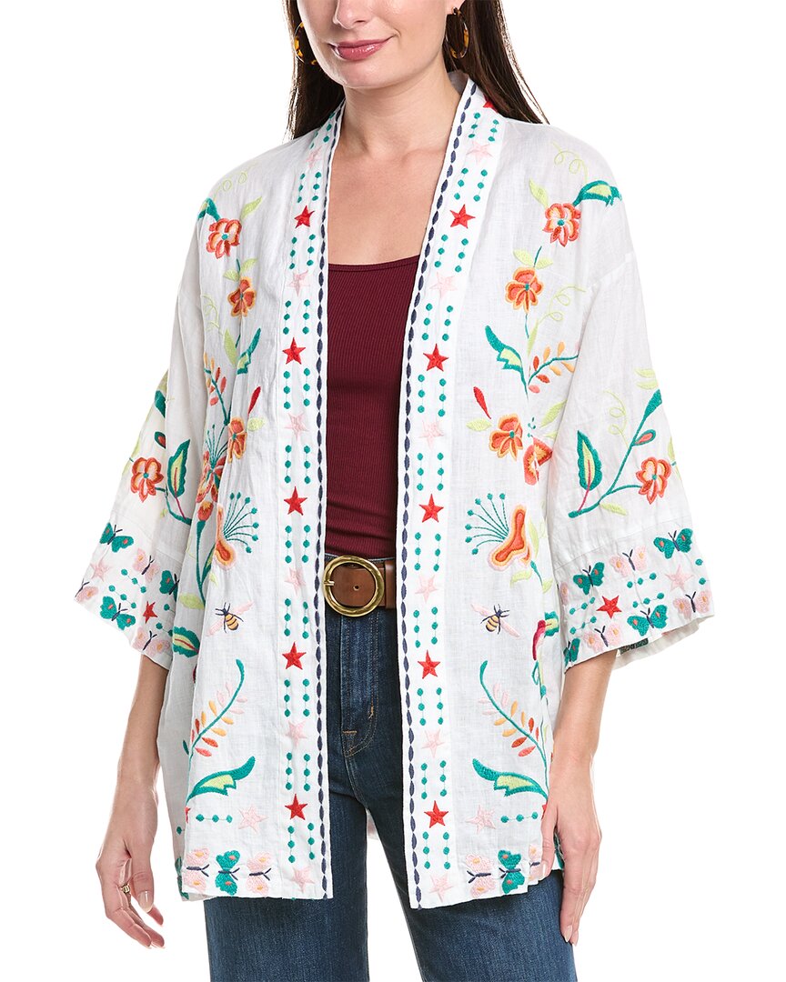 Johnny Was Averi Linen Kimono In White