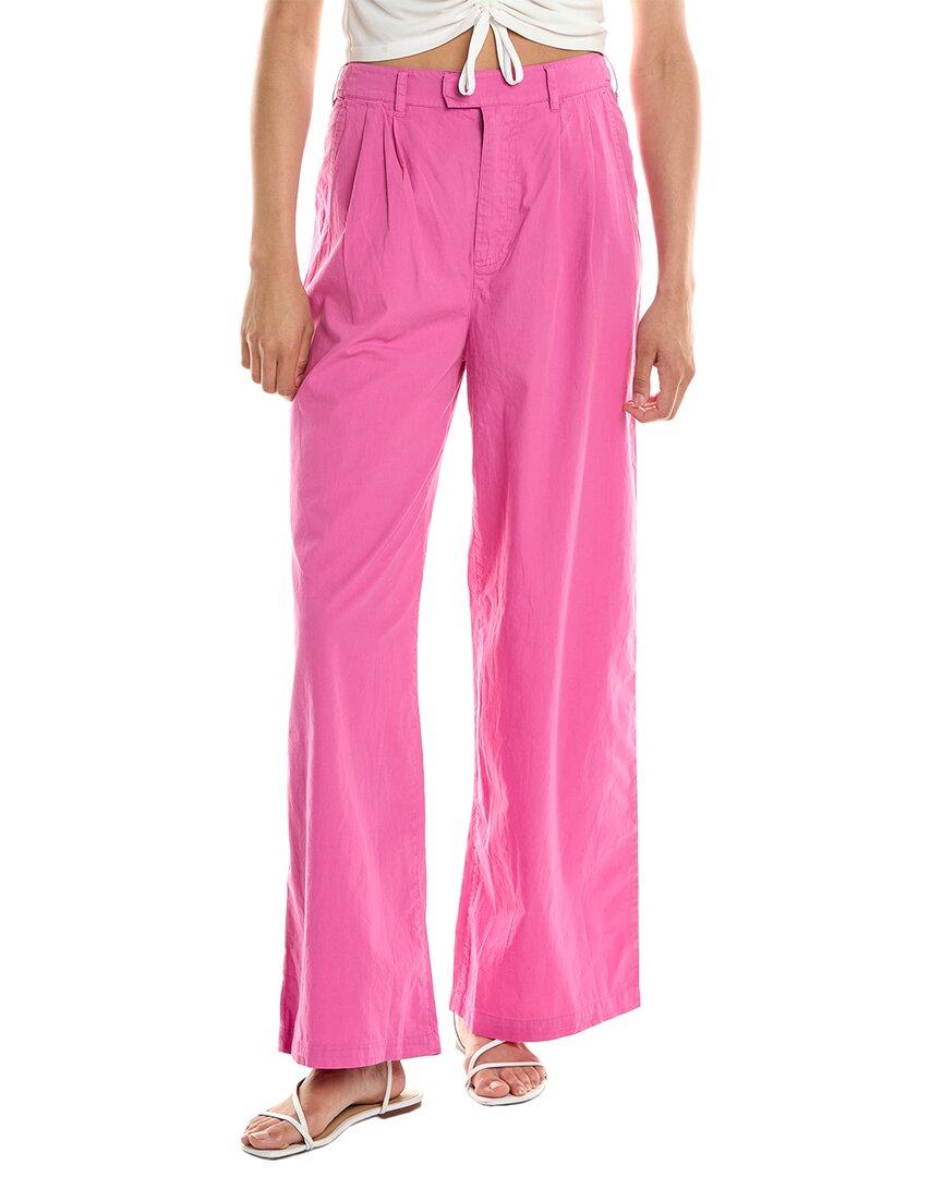 Monrow Wide Leg Trouser In Pink