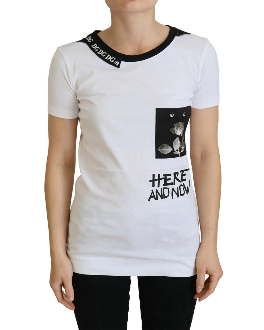Dolce & Gabbana White Cotton T-shirt Crewneck T-shirt