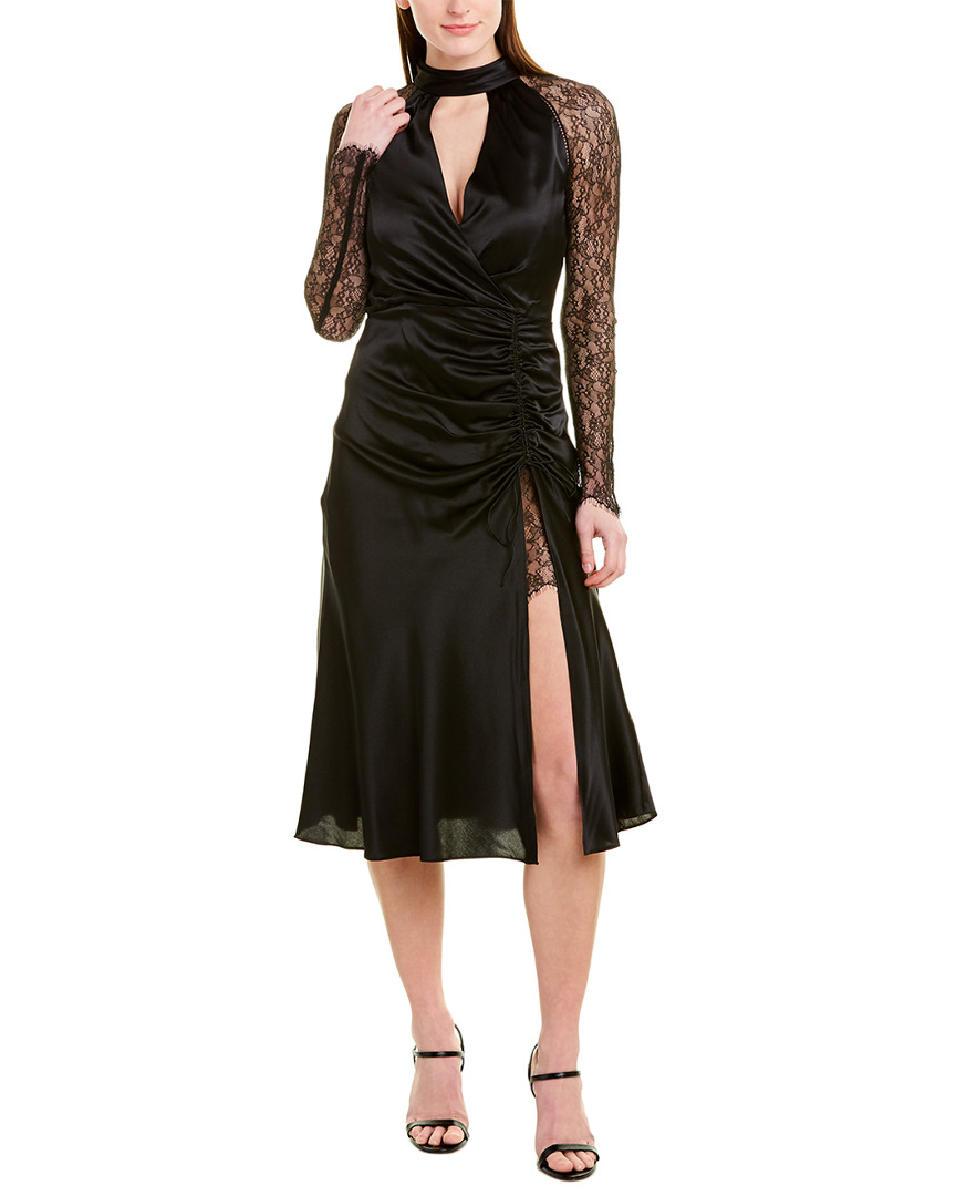 Image of Jonathan Simkhai Ruched Silk-Blend Midi Dress