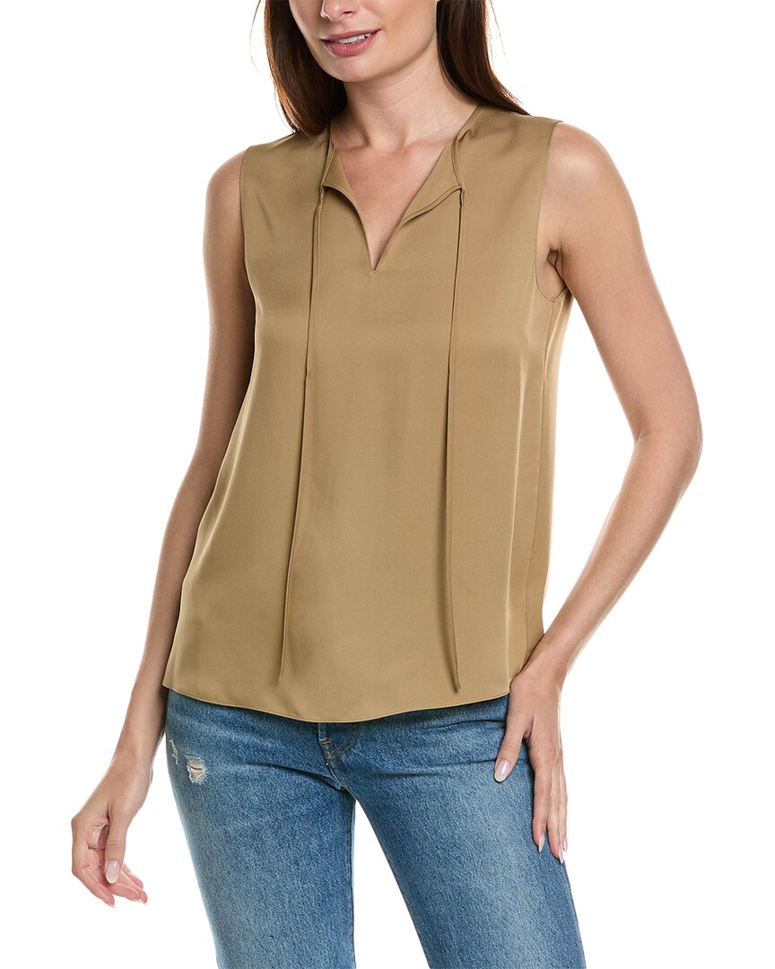 Theory Tie-neck Silk Blouse In Neutral