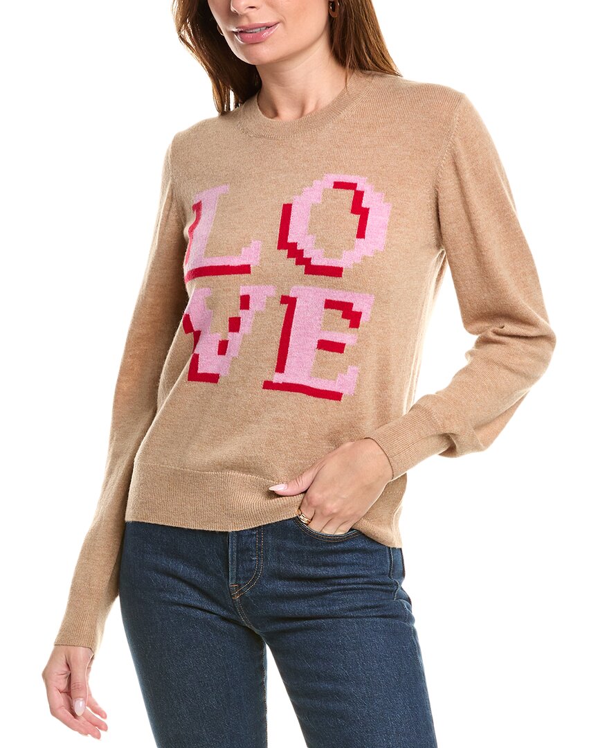 Shop Brodie Cashmere Wool & Cashmere-blend Pixel Love Jumper