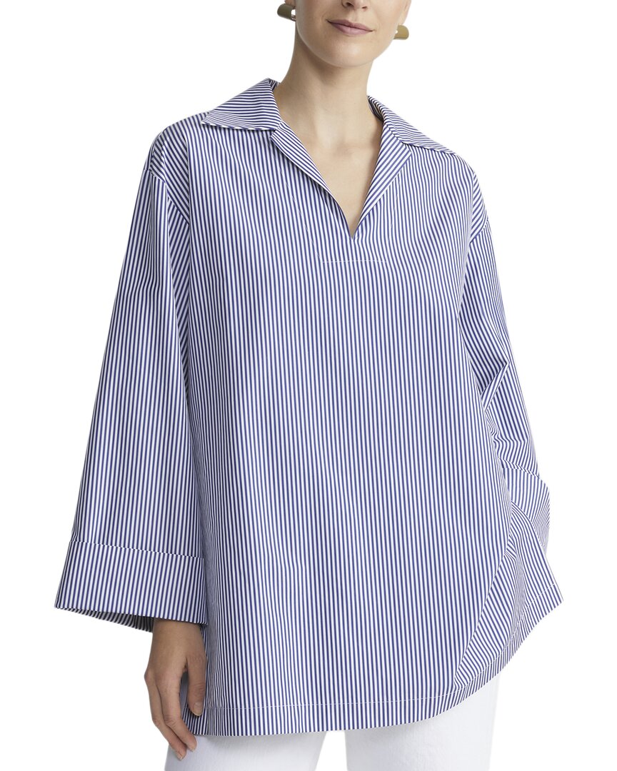 Lafayette 148 New York Cuffed Sleeve Popover Shirt