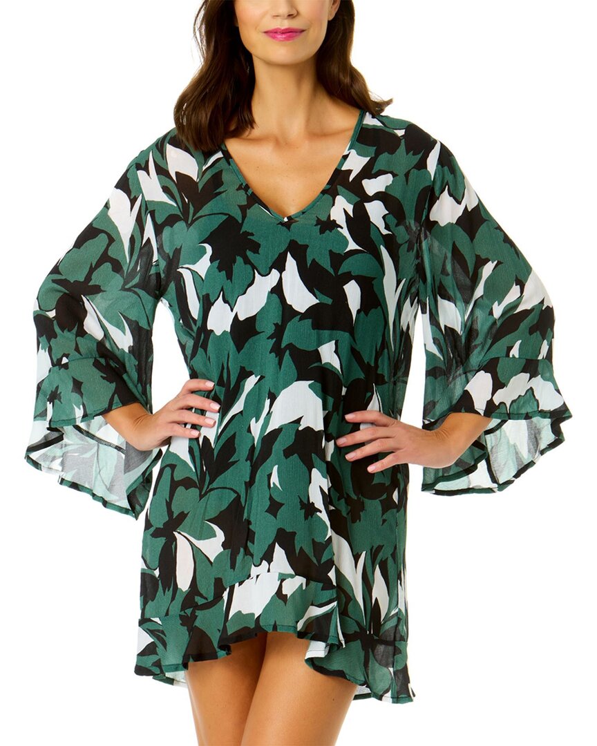 Shop Anne Cole Flounce V Neck Tunic
