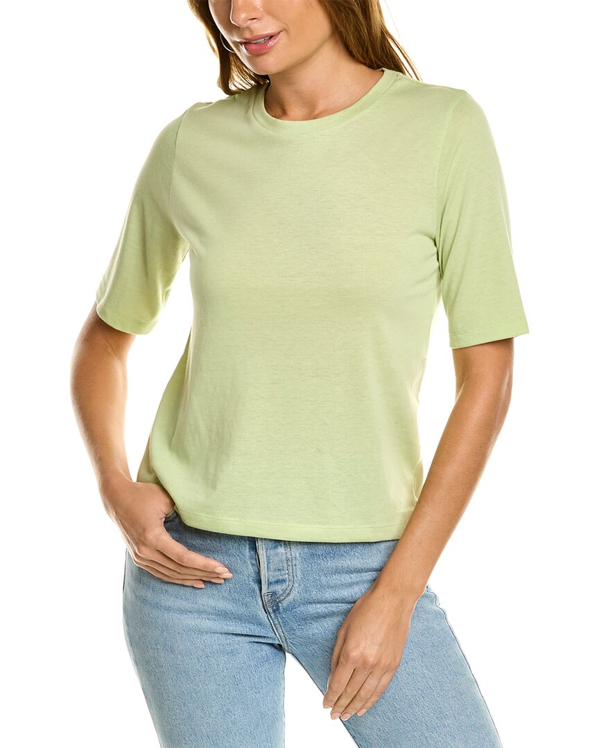 Shop Vince Easy Elbow Sleeve Top In Green