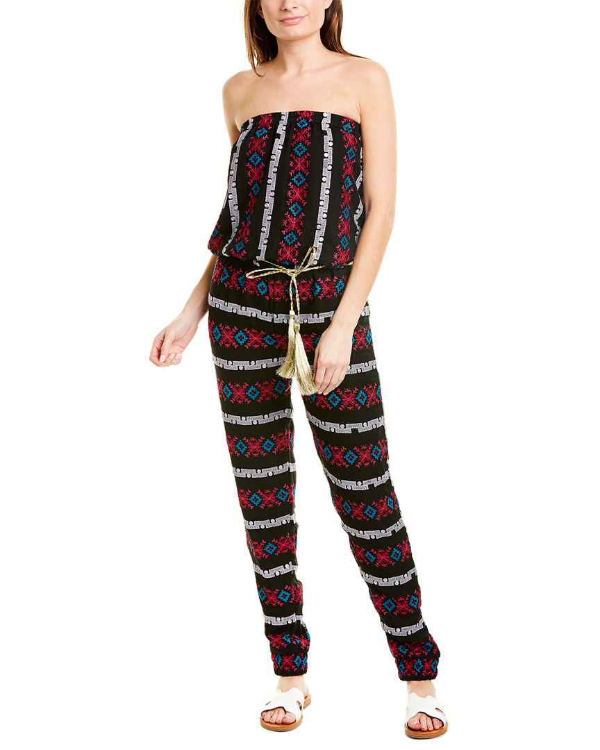 Image of TAJ by Sabrina Crippa Strapless Silk Jumpsuit