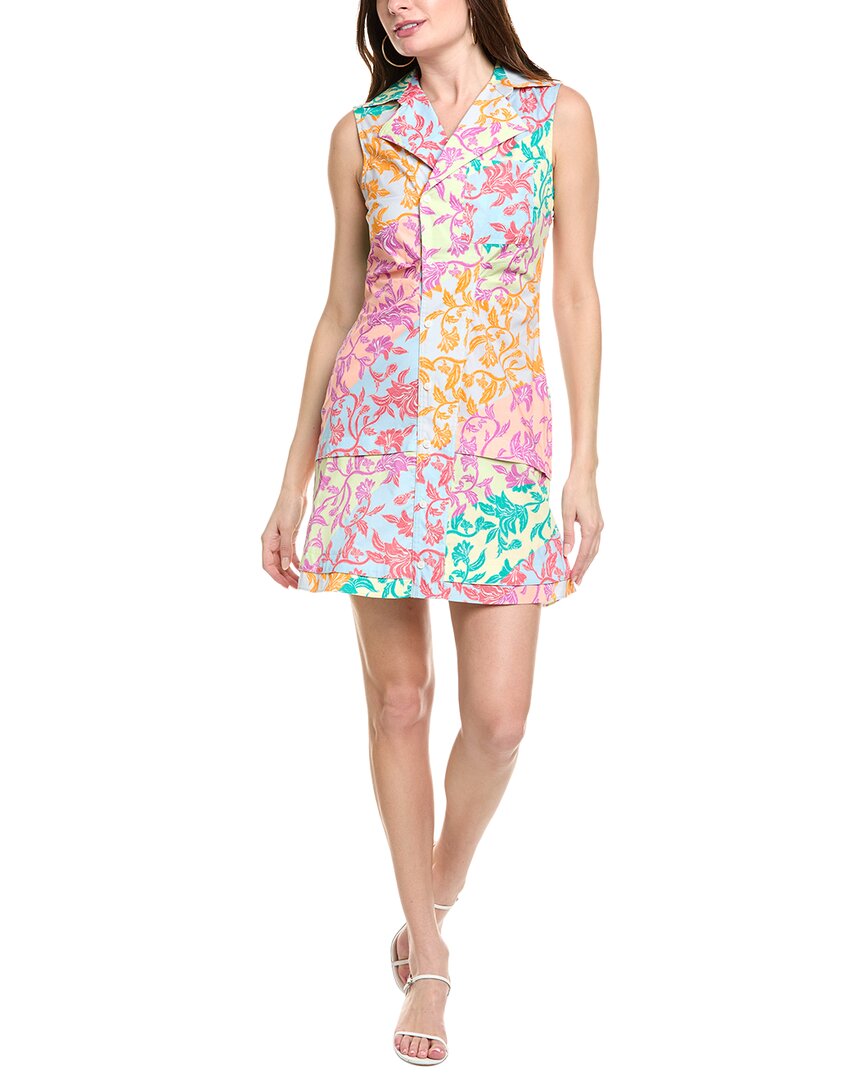 Derek Lam 10 Crosby Satina Sleeveless A-line Shirtdress In Orange
