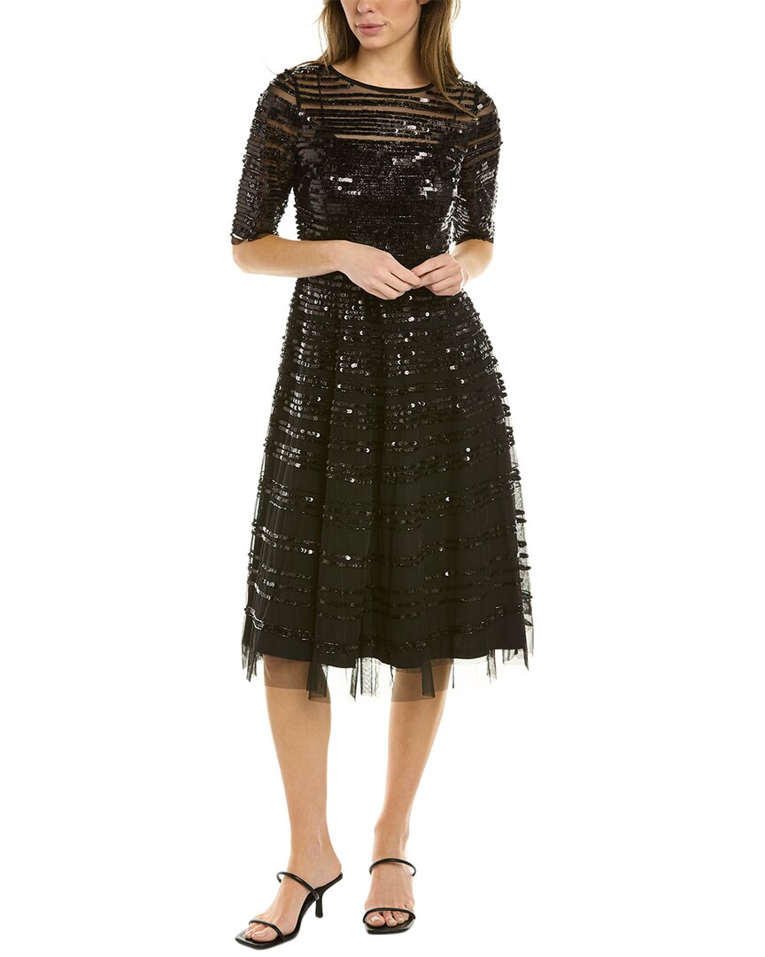 Shop Johnny Was Beaded Mesh A-line Dress In Black