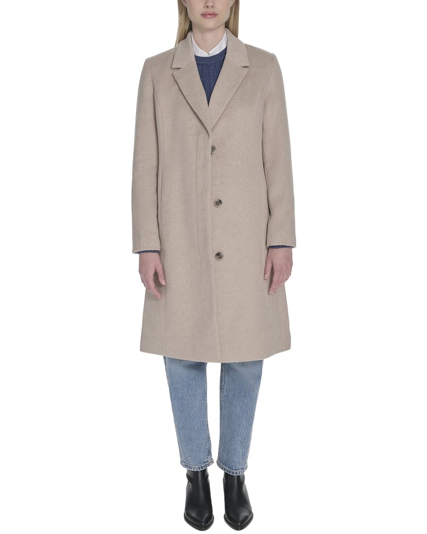 Cole Haan Slick Wool-blend Coat In Neutral
